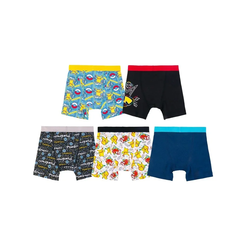 NEW Handcraft 5 Pack Boys Boxer Briefs - Pokemon -‎ 100% Cotton Size 4